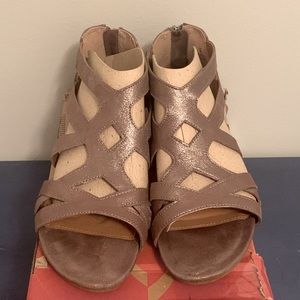 Comfortiva Mayra Metallic Gladiator Wedge